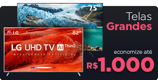 Sua TV nova aqui, aproveite as melhores ofertas de tv, saiba sobre as melhores tecnologias, qual tamanho de tv ideal para o seu ambiente, compre por polegadas, por faixa preço e escolha sua marca favorita. Melhores ofertas de TV, televisores, telas.