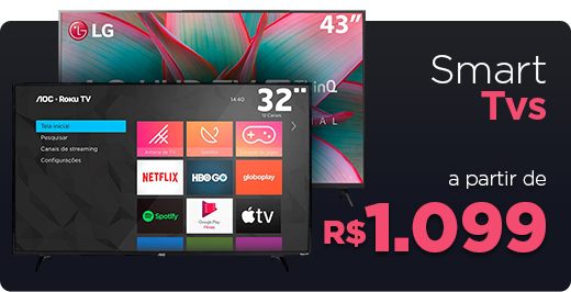 Sua TV nova aqui, aproveite as melhores ofertas de tv, saiba sobre as melhores tecnologias, qual tamanho de tv ideal para o seu ambiente, compre por polegadas, por faixa preço e escolha sua marca favorita. Melhores ofertas de TV, televisores, telas.