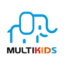 A imagem mostra o Logo da marca Multikids