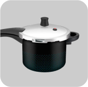 Imagem ilustrativa de uma panela de pressão com link para o departamento de Utilidades Domésticas