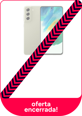 A imagem mostra a oferta encerrada de um Galaxy S21 FE por apenas R$ 999