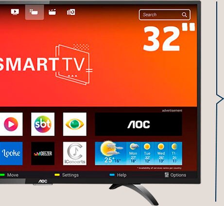 tela da Smart TV LED HD AOC LE32S5970S tela da Smart TV LED HD AOC LE32S5970S