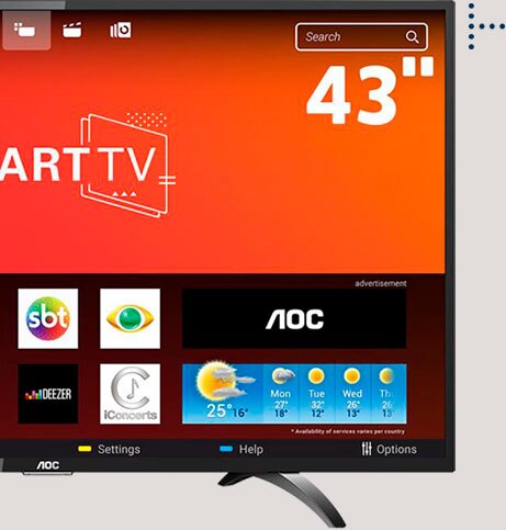 tela da Smart TV AOC Full HD tela da Smart TV AOC Full HD