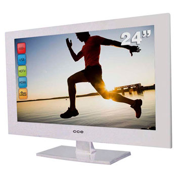 TV LED 24” HD CCE LN244W Branca
