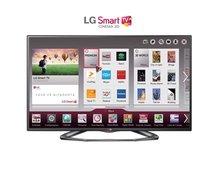 Smart TV 42” Cinema 3D LG 42LA6200 de frente