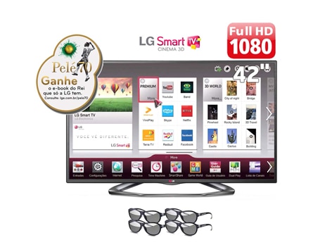 Smart TV 42” Cinema 3D LG 42LA6200
