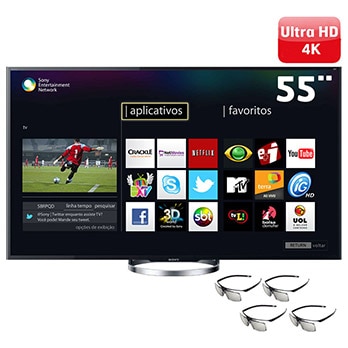 Smart TV 3D LED 55 polegadas 4K Sony XBR-55X855A
