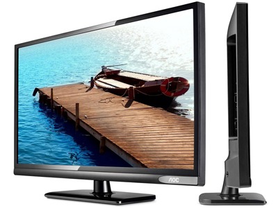 tv led 24'' hd aoc le24d1450 design moldura fina