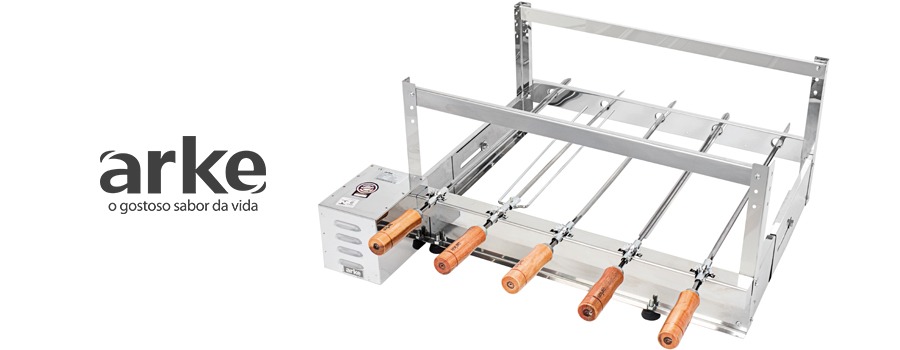 kit rotativo arke gbi-05 5 espetos gira bem inox bivolt