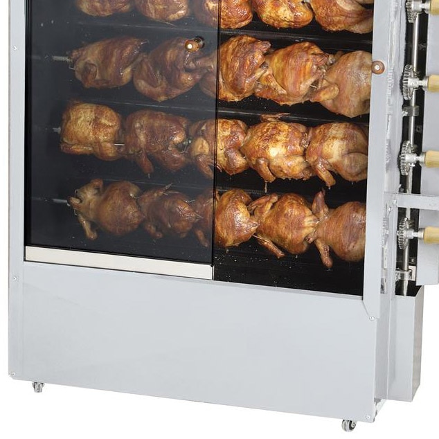 Assador Frango Arke Porta Vidro Rodízios