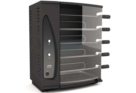 Feito com material de alta qualidade 100% brasileira. assador eletrico rotativo arke vitta smart 5 espetos design vidro curvo pintura epoxi