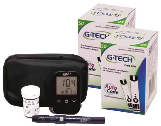 kit medidor glicose g-tech free lite
