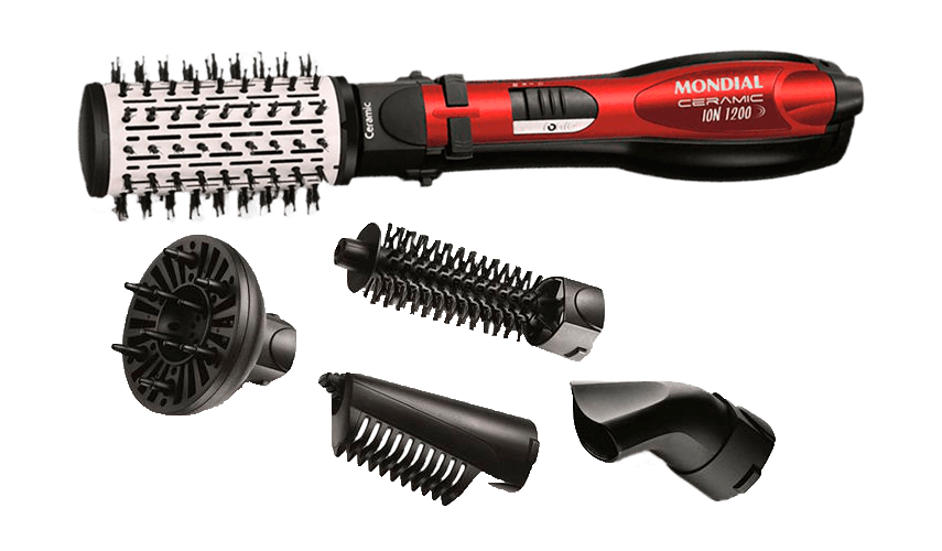 Escova Rotativa Mondial Ceramic Íon Vermelha