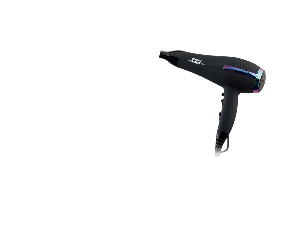 Secador Mallory Turbo Rainbow Preto