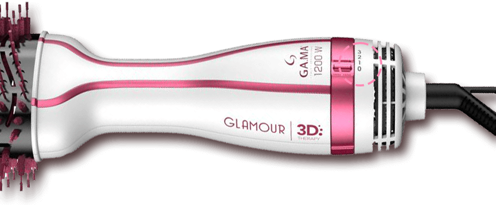 Escova Secadora GAMA Italy Glamour 3D velocidades temperaturas