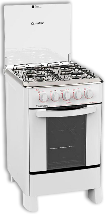Fogão Piso 4 Bocas Esmaltec Bali Branco