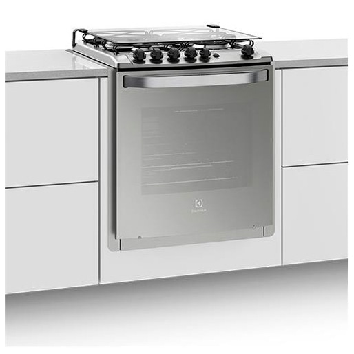 A porta full glass facilita a visualização do forno fogão embutir electrolux 56eax autolimpante