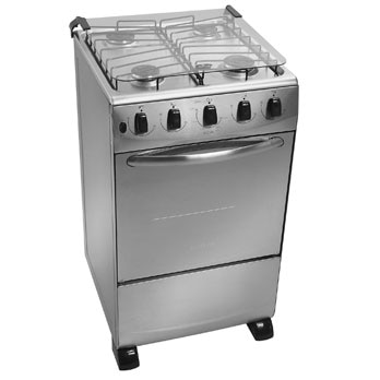 fogão Atlas quatro bocas Atenas 1588011 Inox botões