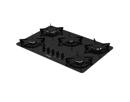 Para quem quer levar sofisticação à cozinha - Cooktop da Fogatti com cinco bocas