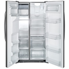 refrigerador Side by Side GE 23 ZS2LFBSS aberto