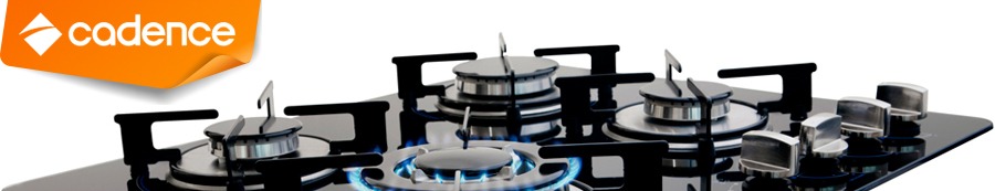 cooktop cadence gourmet top450 4 bocas gas queimador tripla chama vidro temperado acendimento superautomatico preto