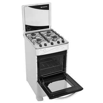 fogão Continental quatro bocas Calore Bivolt Branco aberto