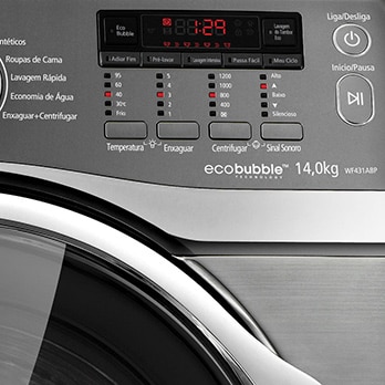 lavadora de roupas Samsung Front Load 14kg WF431ABP painel