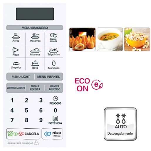 Micro-ondas LG Função ECO ON 