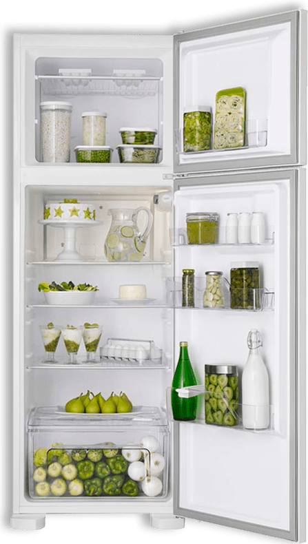 Refrigerador Electrolux DC44 Branco aberto Refrigerador Electrolux DC44