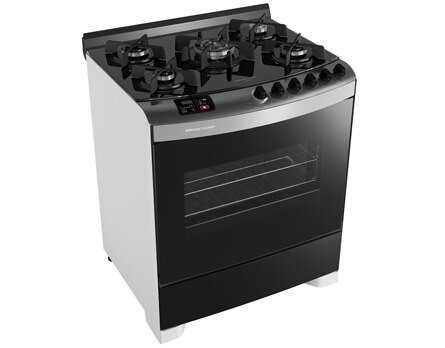 fogão Brastemp 5 bocas Ative Top Glass BF375AB
