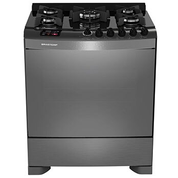 fogão Brastemp 5 bocas Ative Top Glass BF375AB Inox