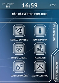 Painel touch screen geladeira electrolux