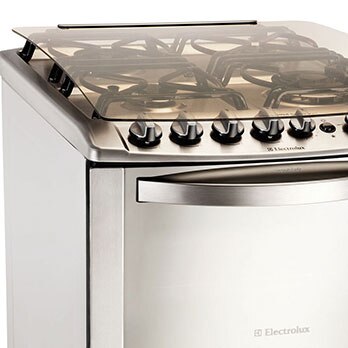 fogão Electrolux quatro bocas Celebrate 56DTX Inox detalhe
