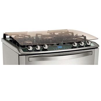 fogão Electrolux 5 bocas Celebrate Glass 76DGX Inox painel