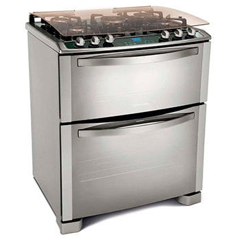 fogão Electrolux 5 bocas Celebrate Glass 76DGX Inox
