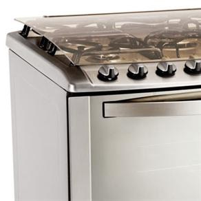 fogão Electrolux cinco bocas Celebrate 76DTX Inox detalhe
