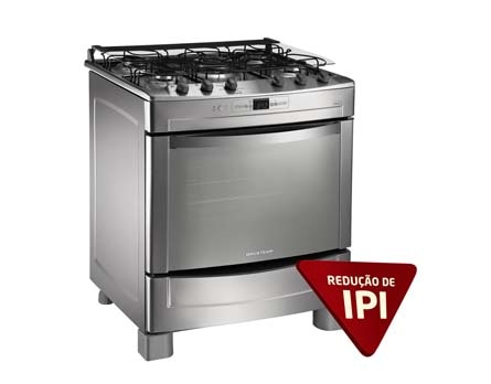 Fogão Brastemp 5 Bocas Ative! Timer BF776BR Inox