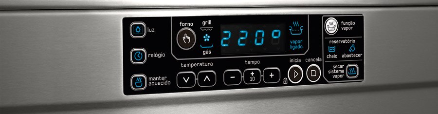 Fogão Brastemp com painel digital