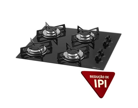 O cooktop a gás 4 bocas Fischer 1519, apagado