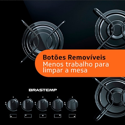 Cooktop a Gás 5 Bocas Brastemp Ative! BDD75AE grades