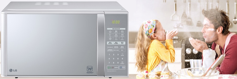 microondas lg espelhado design 30litros easyclean grill quartzo prata