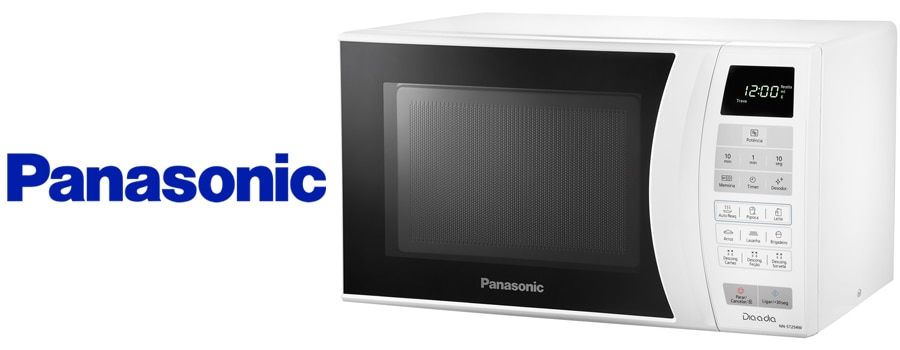 forno micro ondas Panasonic 21 litros dia a dia nn st254 branco 700W 5 receitas  desodorizador memória compacto