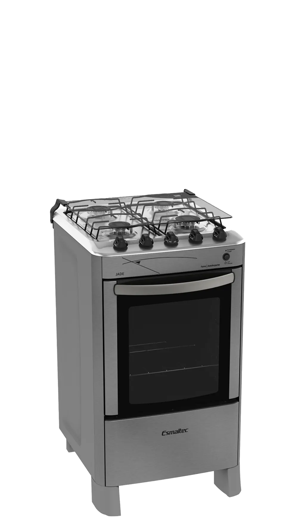 Fogão Piso 4 Bocas Esmaltec Jade Inox