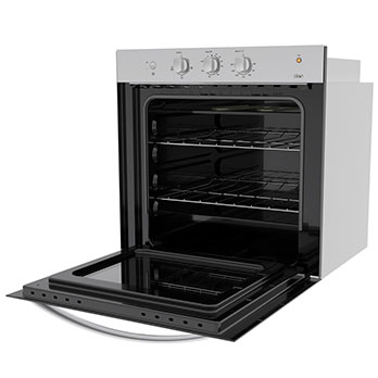 forno de embutir elétrico Brastemp Clean BOB61AR Inox de lado