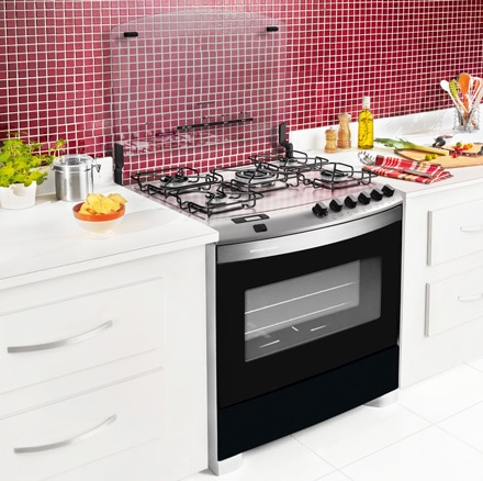 fogao brastemp 5 bocas ative flat top bfs5qab branco bivolt design moderno mesa inox trempes individuais quadrichama