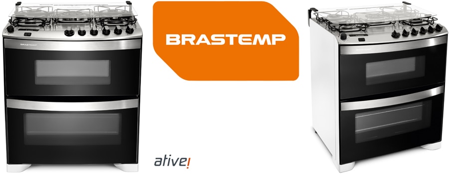 fogao brastemp 5 bocas ative bfd5qab forno duplo queimador quadrichama timer mesa inox flat top acendimento automatico