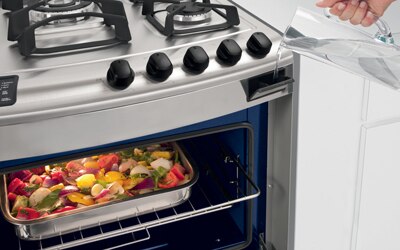 fogao Brastemp 5 bocas gourmand bfs5car forno elétrico assar com vapor