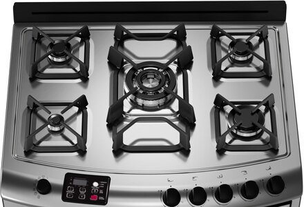 fogao Brastemp 5 bocas gourmand bfs5car mesa inox flat top trempes individuais