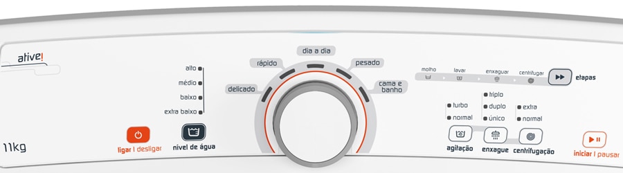 lavadora roupas brastemp 11kg ative bwh11a branca turbo triplo enxague centrifugacao extra 4 niveis agua 5 programas