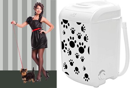 lavadora roupas praxis 1.2kg petit pet branca design patinhas